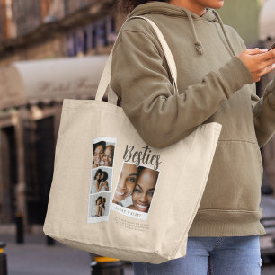 Bolso De Tela Gigante Mejores amigas para collage de fotos personalizado