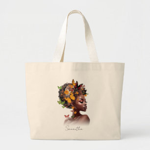 Bolso De Tela Gigante Melanin Magic: el cabello afro y la mariposa color
