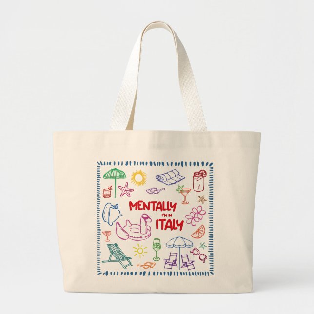 Bolso De Tela Gigante Mentalmente en Italia Tote Bag - Verano estético (Frente)