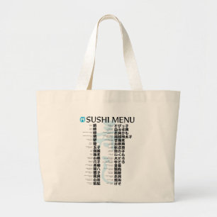 Bolso De Tela Gigante Menú de sushi-japonés