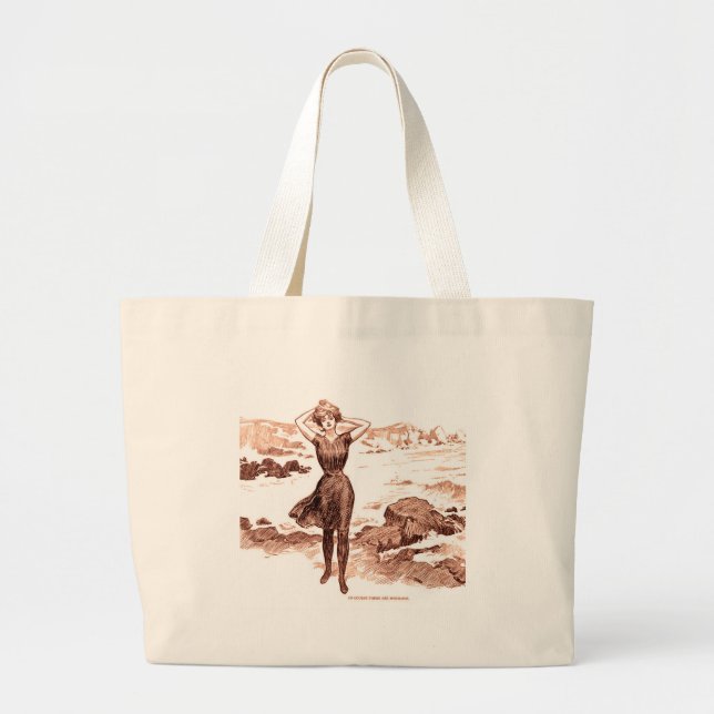 Bolso De Tela Gigante Mermaid Beach Gibson Chica Vieja (Frente)