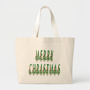 Bolso De Tela Gigante Merry Christmas Candle Font