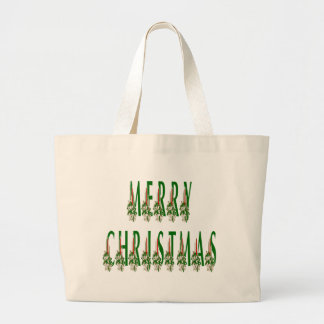 Bolso De Tela Gigante Merry Christmas Candle Font