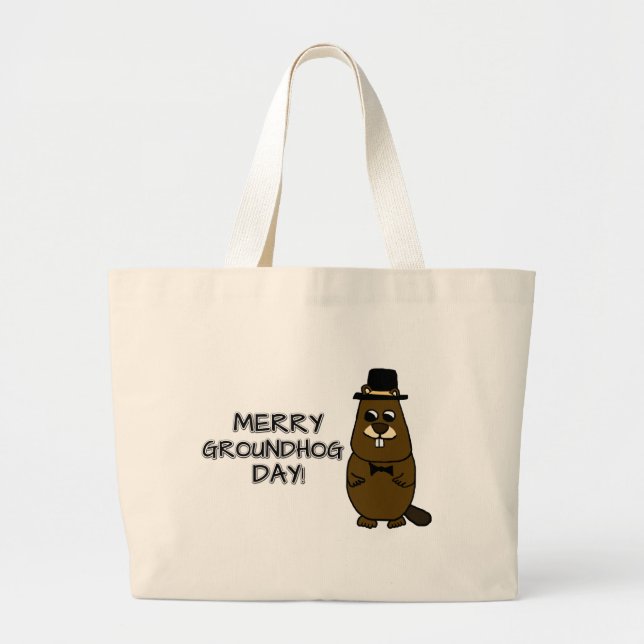 Bolso De Tela Gigante Merry Groundhog Day (Frente)