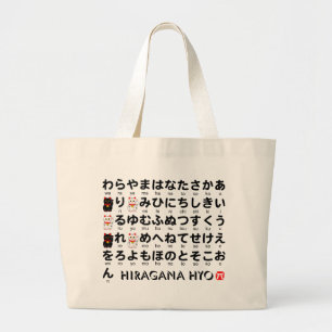 Bolso De Tela Gigante Mesa Hiragana japonesa (Gato Afortunado)