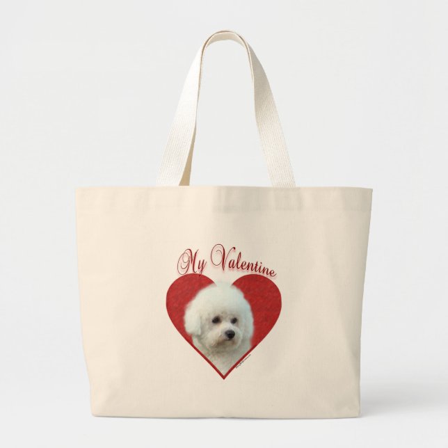 Bolso De Tela Gigante Mi Bichon Frise Valentine (Frente)