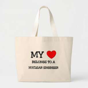 Bolso De Tela Gigante Mi corazón pertenece a un INGENIERO NUCLEAR