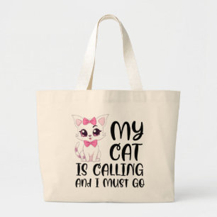 Bolso De Tela Gigante Mi gato está llamando y debo irme
