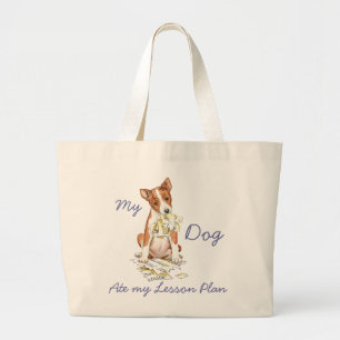 Bolso De Tela Gigante Mi plan de clases de Basenji Ate My Lesage