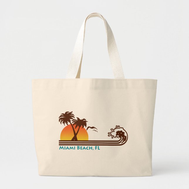 Bolso De Tela Gigante Miami Beach (Frente)