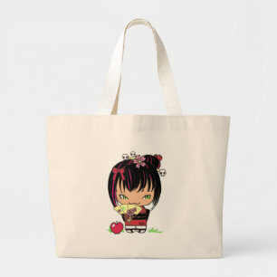 Bolso De Tela Gigante Miao asustadizo lindo - muñeca gótica del kokesh