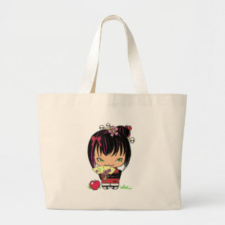 Bolso De Tela Gigante Miao asustadizo lindo - muñeca gótica del kokeshi