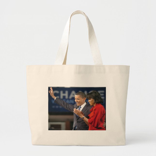 Bolso De Tela Gigante Michelle y Barack Obama (Frente)