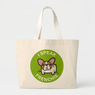 Bolso De Tela Gigante Miel verde de varios colores hablo Frenchie