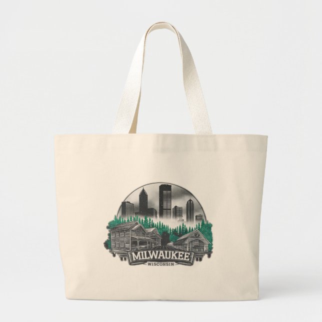 Bolso De Tela Gigante Milwaukee City Wisconsin Estados Unidos (Frente)