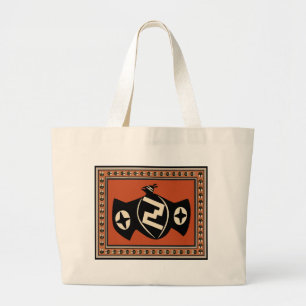 Bolso De Tela Gigante Mimbres Tribal Bat
