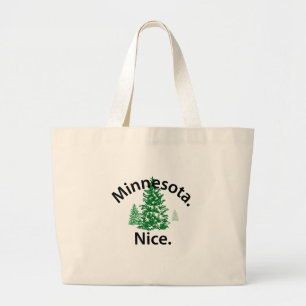 Bolso De Tela Gigante Minnesota Niza. ¡Período! (texto negro)