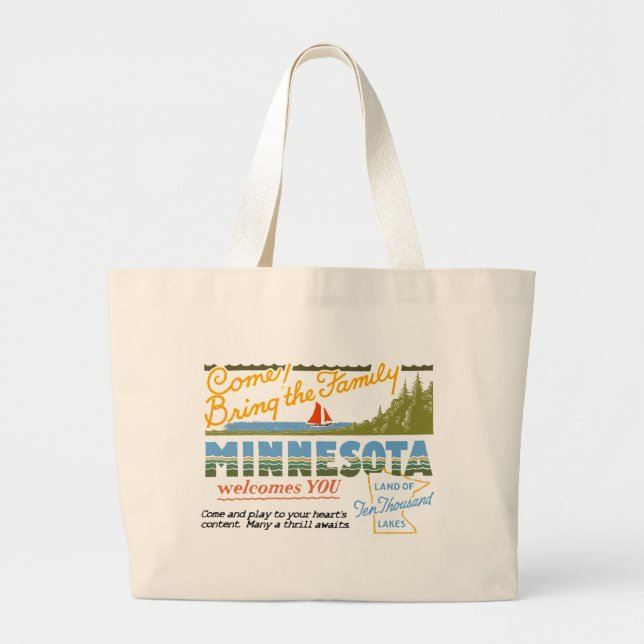 Bolso De Tela Gigante Minnesota - tierra de los lagos ten Thousand (Frente)