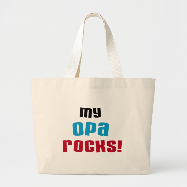 Bolso De Tela Gigante Mis camisetas y regalos de Opa Rocks (Frente)