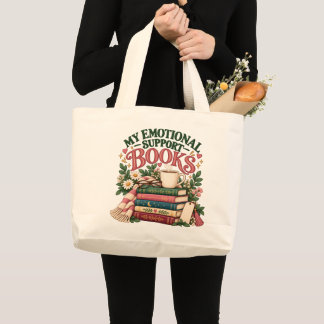 Bolso De Tela Gigante Mis Libros de Apoyo Emocional Amante de los Libros