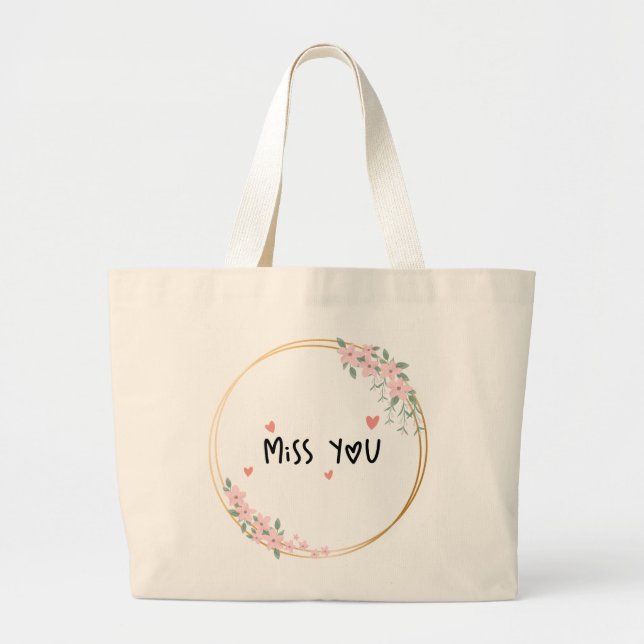 Bolso De Tela Gigante Miss You Tote Bag (Frente)