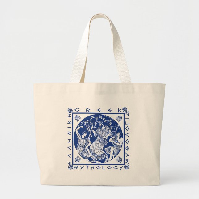 Bolso De Tela Gigante Mitología griega - azul (Frente)