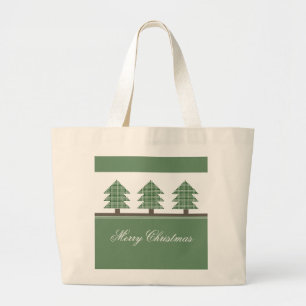Bolso De Tela Gigante Mod Christmas Trees Holiday Totebag