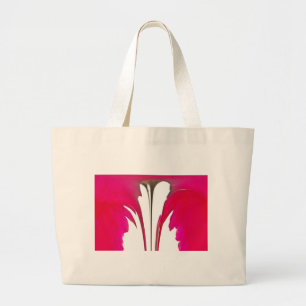 Bolso De Tela Gigante Moda asombrosa rosa rosa roja bajo el cielo blanco