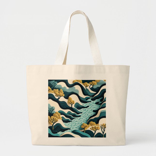 Bolso De Tela Gigante Modern Landscape (Frente)