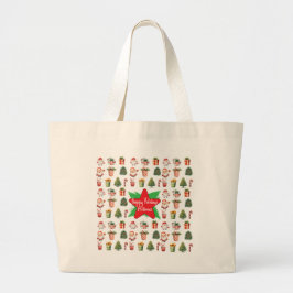 Bolso De Tela Gigante  Modern script christmas tote bag rustic