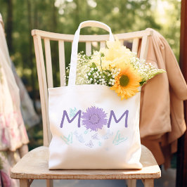 Bolso De Tela Gigante MOM de girasol morado | Mariposas acuáticas