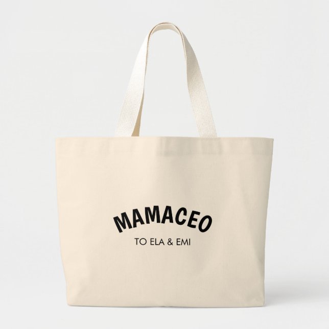 Bolso De Tela Gigante Momager | Modern Mom Manager Custom Names (Frente)