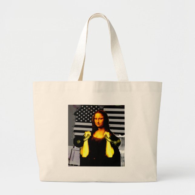 Bolso De Tela Gigante Mona Lisa con KettleBells (Frente)