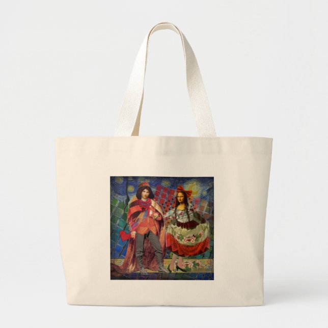 Bolso De Tela Gigante Mona Lisa Whimsical (Frente)