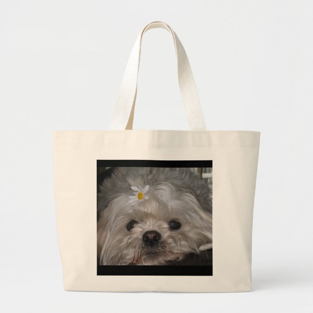 Bolso De Tela Gigante Monedero del perrito de Shih Tzu (Frente)