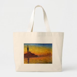 Bolso De Tela Gigante Monet Sunset Venecia Colorido Impresionismo Arte