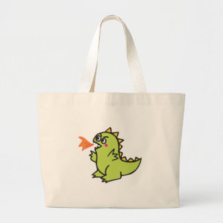 Bolso De Tela Gigante monito monstruo del dragón de fuego verde