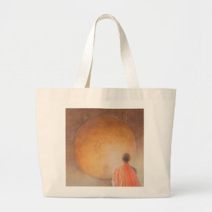 Bolso De Tela Gigante Monje budista y gongo jovenes Bhután 2010