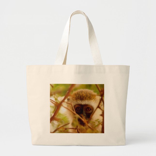 Bolso De Tela Gigante Mono descarado. (Frente)