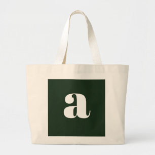 Bolso De Tela Gigante Monograma blanco pastel verde lindo  