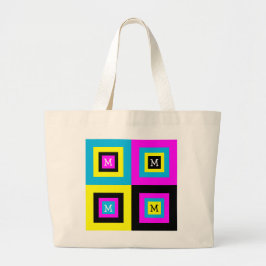 Bolso De Tela Gigante Monograma CMYK del diseñador gráfico