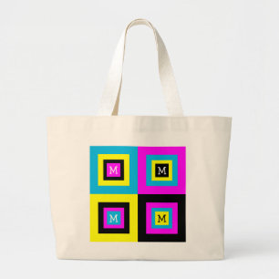 Bolso De Tela Gigante Monograma CMYK del diseñador gráfico