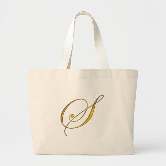 Bolso De Tela Gigante Monograma dorado S (Frente)