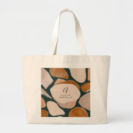 Bolso De Tela Gigante Monograma moderno óxido verde abstracto moda elega