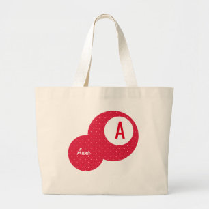 Bolso De Tela Gigante Monograma personalizado de Red Dotty