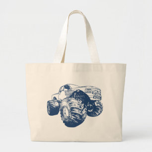 Bolso De Tela Gigante Monster truck azul