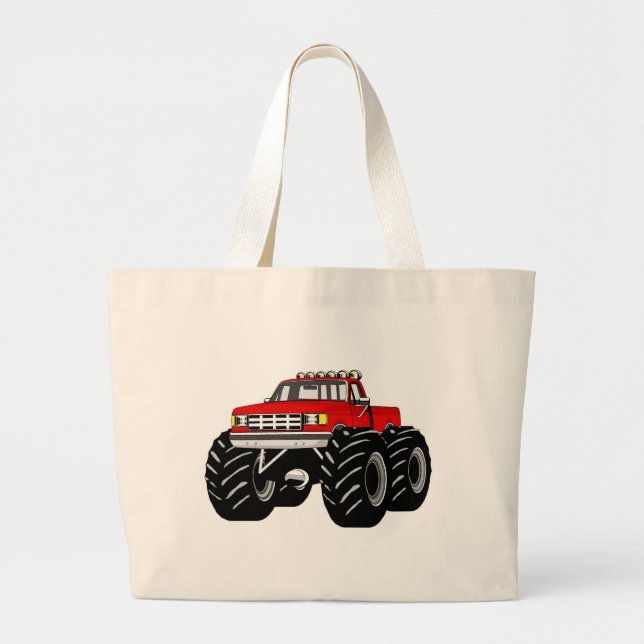 BOLSO DE TELA GIGANTE MONSTER TRUCK ROJO (Frente)