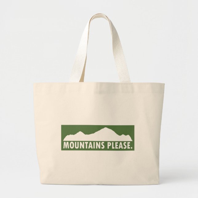 Bolso De Tela Gigante Montañas Por Favor (Frente)