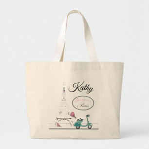 Bolso De Tela Gigante Montar a caballo de la vespa más allá de la torre