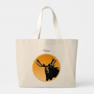Bolso De Tela Gigante Moose al atardecer - Original Wildlife Art